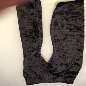 Black velvet leggings